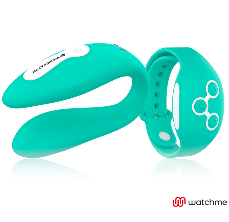 WEARWATCH - Dual Parvibrator med WatchMe-fjernkontroll Lysegrønn