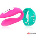 WEARWATCH - Dual Parvibrator med WatchMe-fjernkontroll Fuchsia/Sjøvann