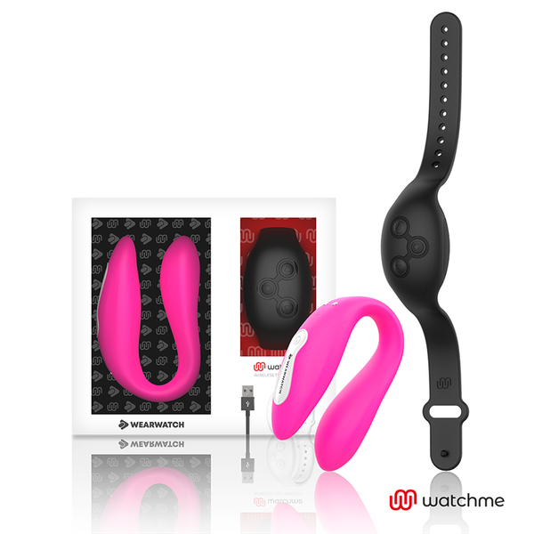 WEARWATCH - Dual Parvibrator med WatchMe-fjernkontroll Fuchsia/Jet