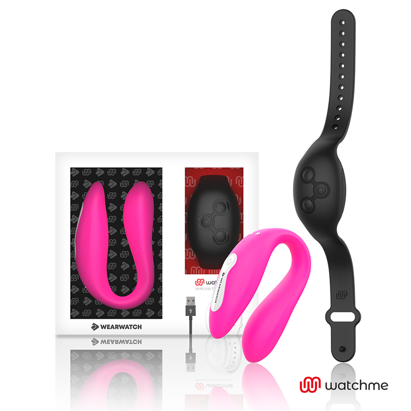 WEARWATCH - Dual Parvibrator med WatchMe-fjernkontroll Fuchsia/Jet
