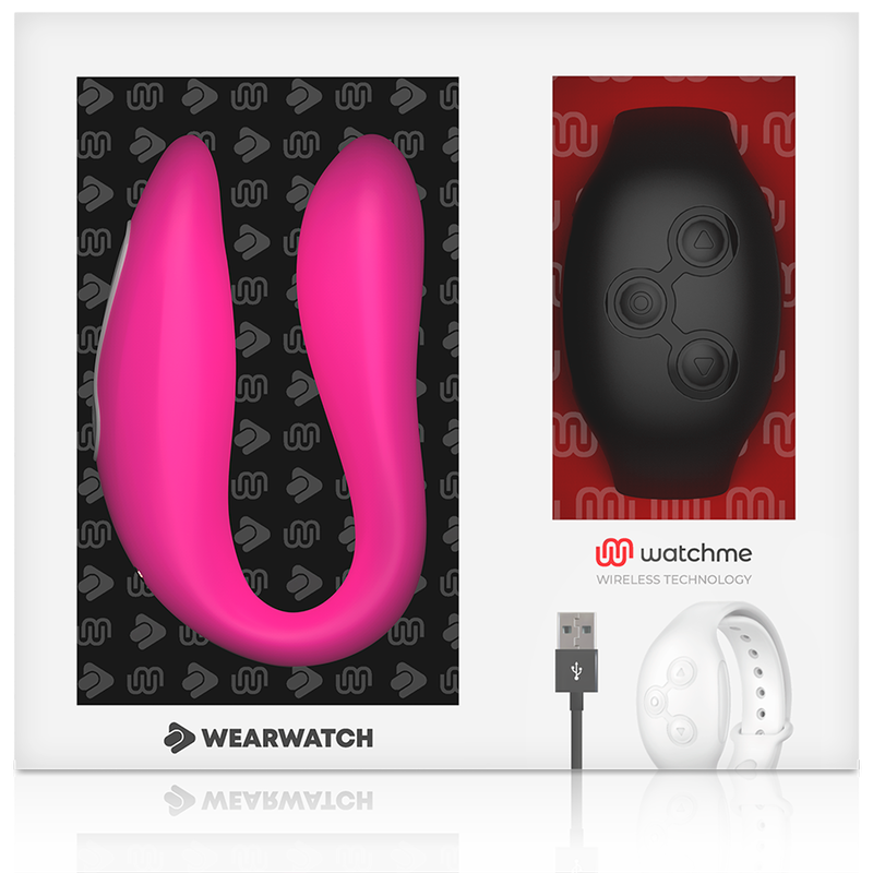 WEARWATCH - Dual Parvibrator med WatchMe-fjernkontroll Fuchsia/Jet