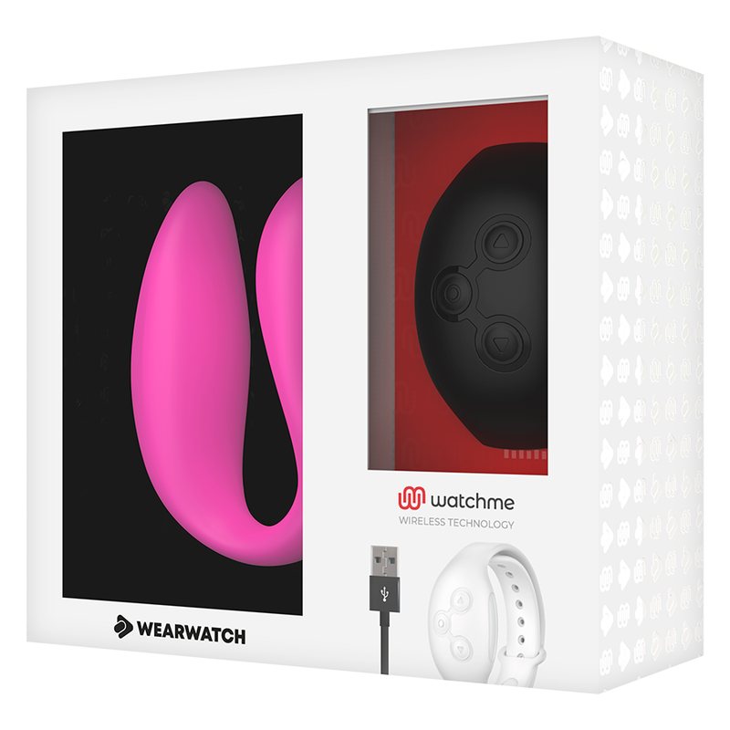 WEARWATCH - Dual Parvibrator med WatchMe-fjernkontroll Fuchsia/Jet