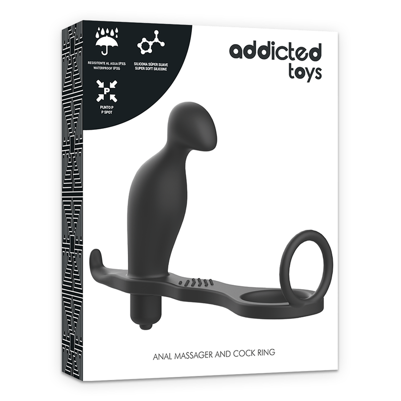 ADDICTED TOYS - Vibrerende analplugg med penisring 12 cm