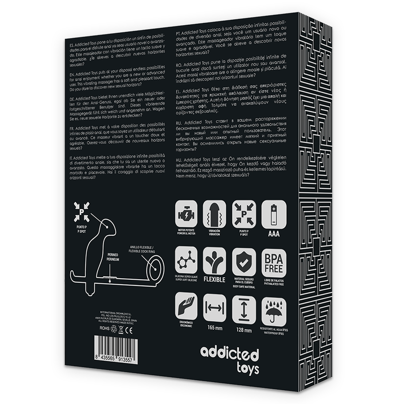 ADDICTED TOYS - Vibrerende analplugg med penisring 12 cm
